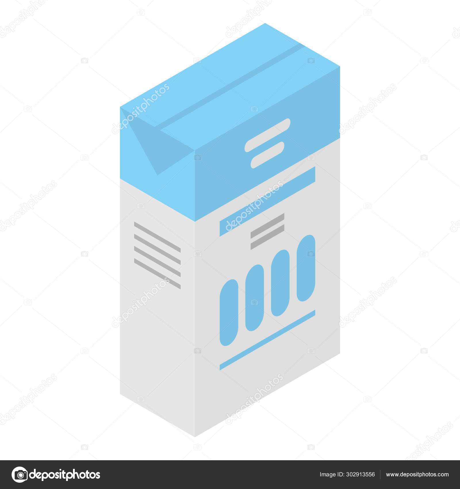 Tetra pack milk icon, isometric style Stock Vector Image by ©ylivdesign  #302913556