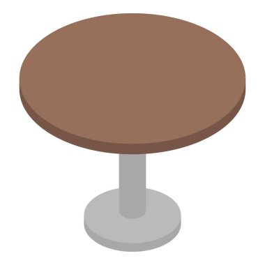 Yuvarlak çubuk masa simgesi, isometrik stil
