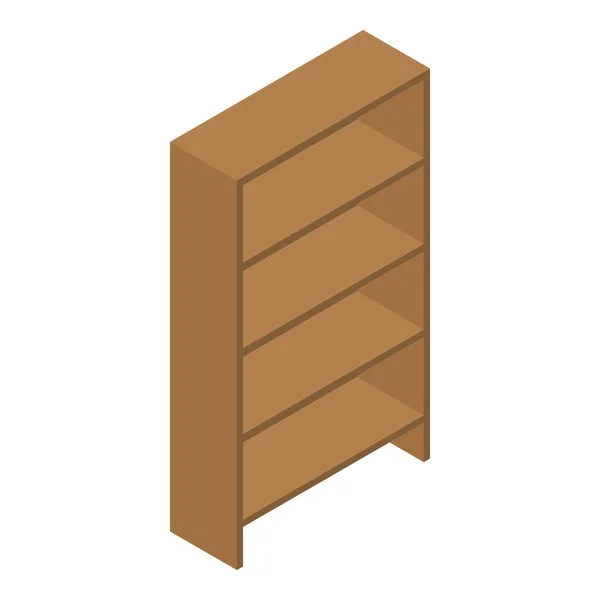 Icono de estante de madera, estilo isométrico — Vector de stock