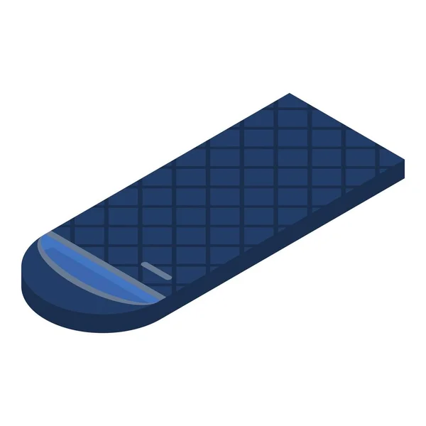 Ícone saco de dormir azul, estilo isométrico — Vetor de Stock