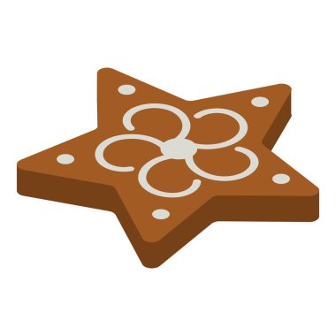 Gingerbread yıldız simgesi, izometrik stili