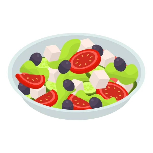 Salata tabağı simgesi, biyometrik stil — Stok Vektör