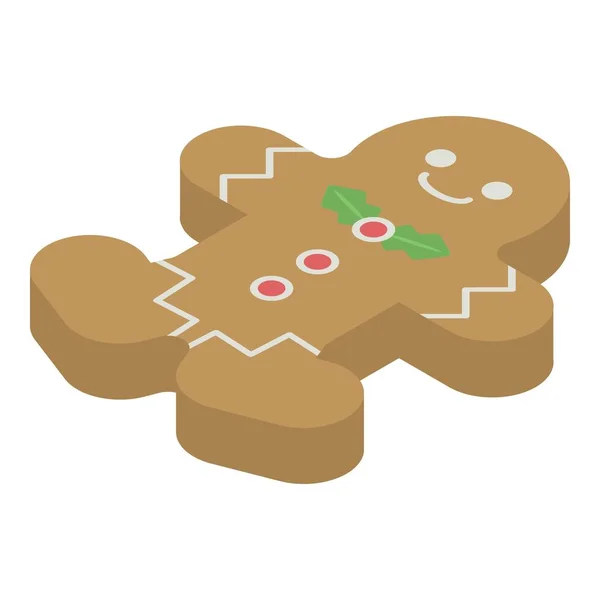 Gingerbread man icon, isometric style — Stock Vector