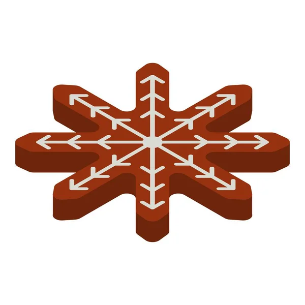Ikon butiran salju Gingerbread, gaya isometrik - Stok Vektor