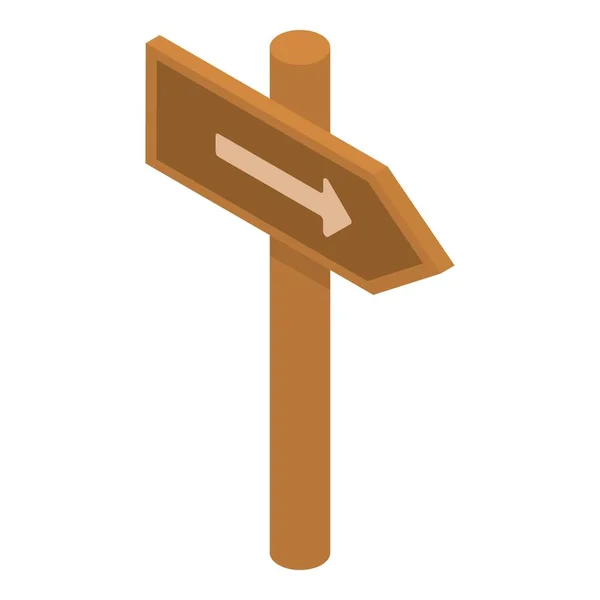 Holzschild-Ikone, isometrischer Stil — Stockvektor