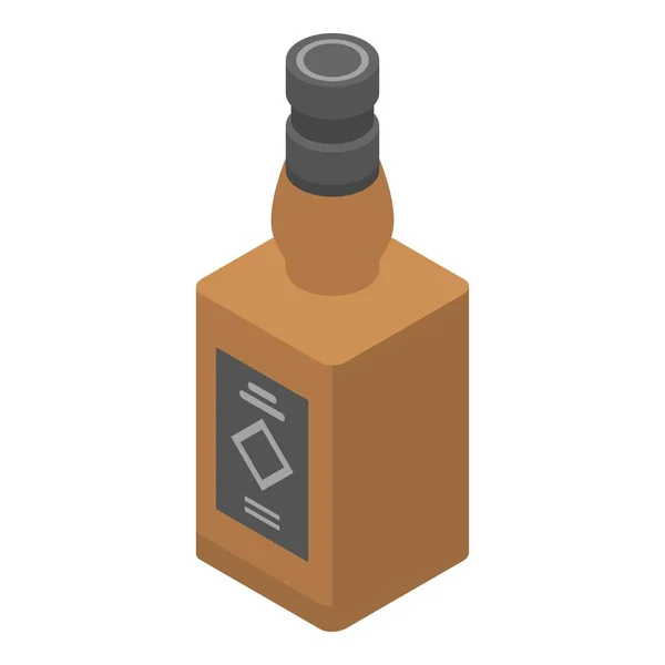 Icono de botella de whisky, estilo isométrico — Vector de stock