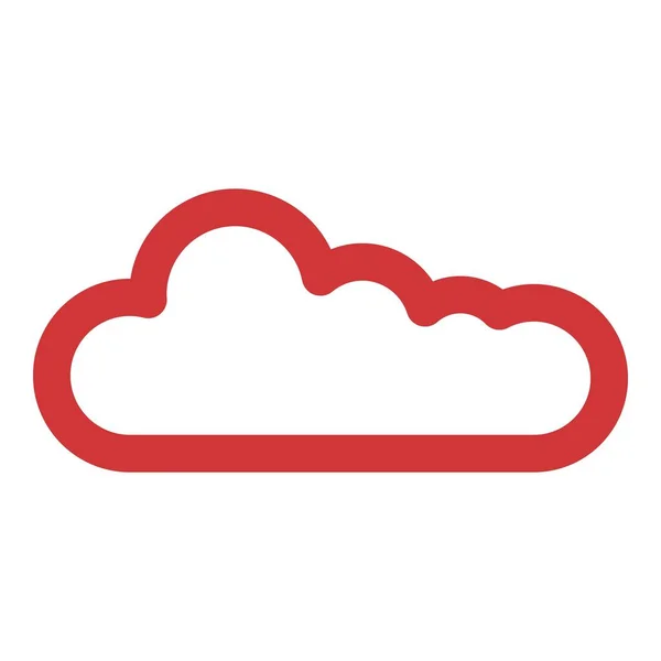 Rotes Wolkensymbol, Umrissstil — Stockvektor