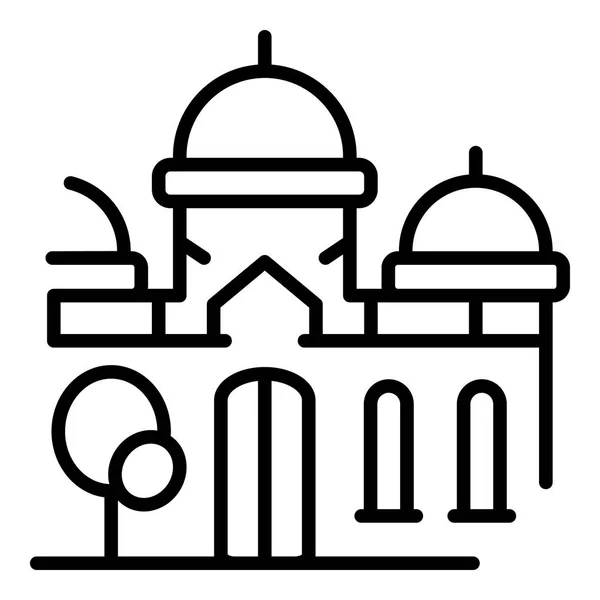 Icône de l'église, style contour — Image vectorielle