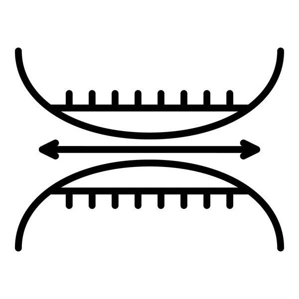 Elastyczna tekstylna ikona, styl konturu — Wektor stockowy