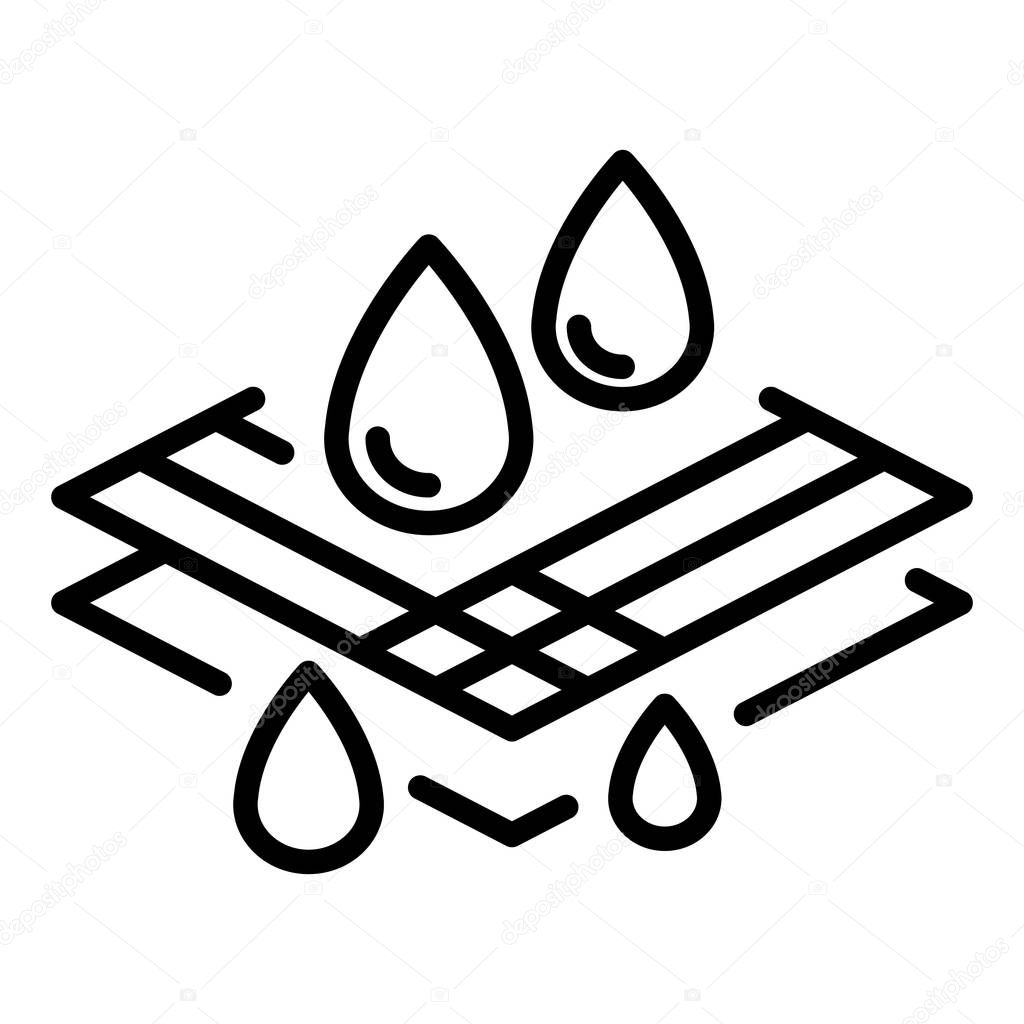 Waterproof fabric icon. Outline waterproof fabric vector icon for web design isolated on white background