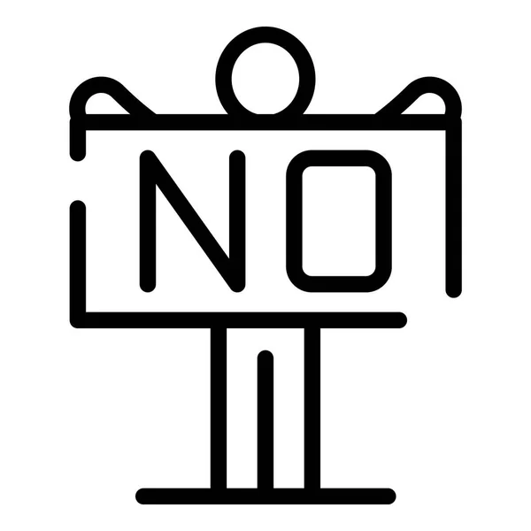 Stop, no violence icon, outline style — стоковый вектор