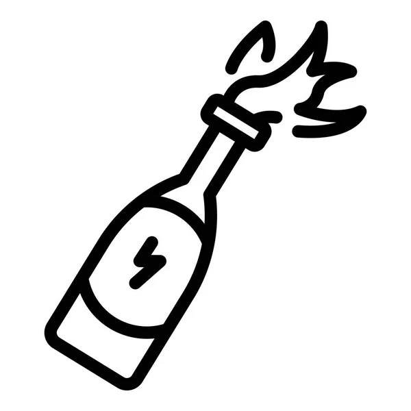 Parar a violência ícone garrafa de fogo, estilo esboço — Vetor de Stock