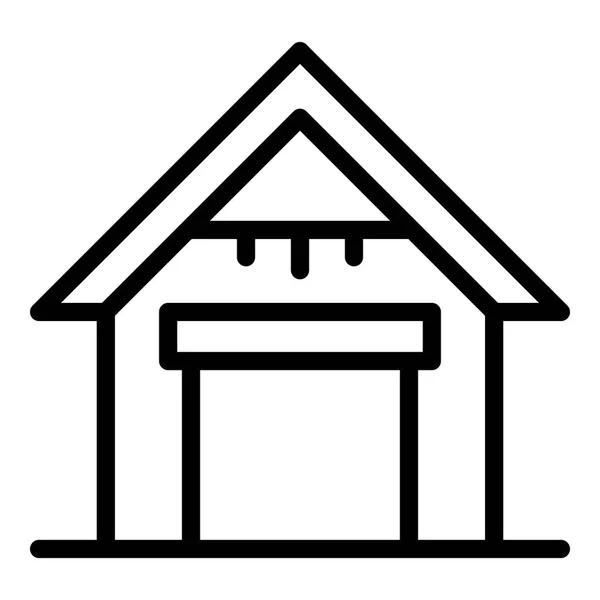 Icono de garaje de la casa, estilo esquema — Vector de stock