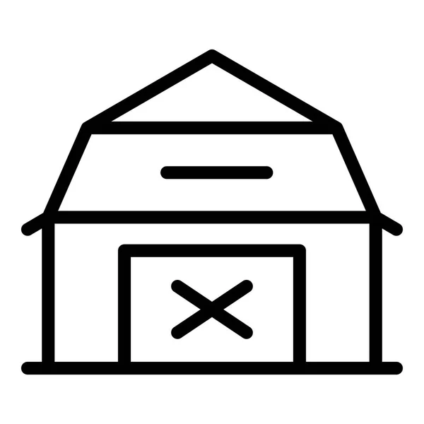 Icône du bâtiment de l'entrepôt, style contour — Image vectorielle