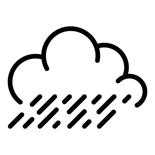 Rainy cloud icon, outline style — Stock Vector