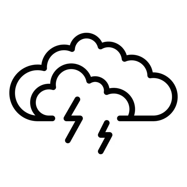 Icono de nube de tormenta, estilo de esquema — Vector de stock