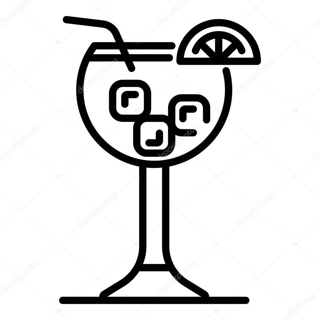 Cocktail icon. Outline cocktail vector icon for web design isolated on white background