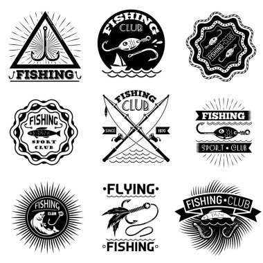 Balıkçılık kanca logo koymak, basit tarzı
