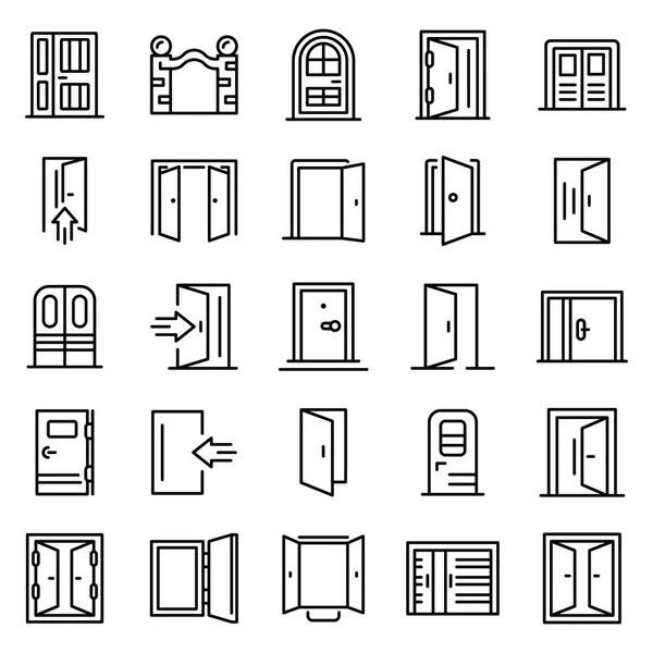 Conjunto de ícones de entrada, estilo esboço —  Vetores de Stock