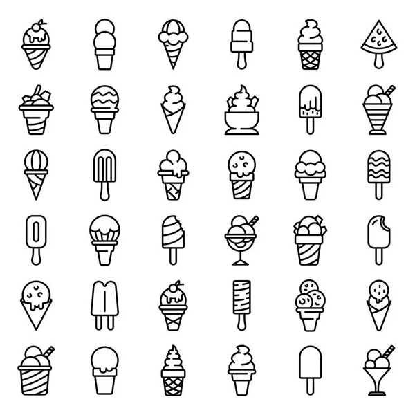 Conjunto de ícones de sorvete, estilo esboço —  Vetores de Stock