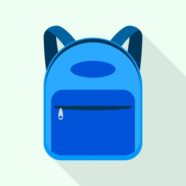 Icono de mochila azul, estilo plano — Vector de stock