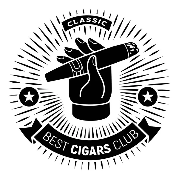 Лучший логотип сигарного клуба, простой стиль — стоковый вектор