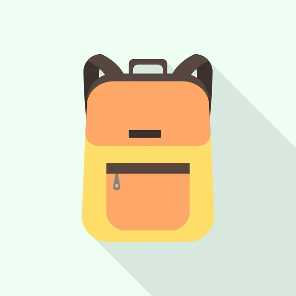Icône sac à dos collège, style plat — Image vectorielle