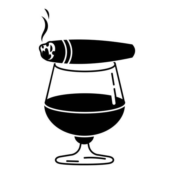 Сигарный виски стеклянная икона, простой стиль
