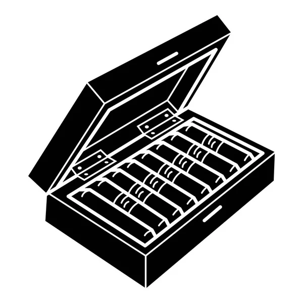 Ícone de caixa de charuto, estilo simples —  Vetores de Stock