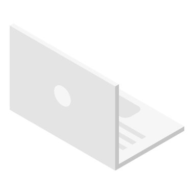 Beyaz dizüstü bilgisayar simgesi, biyometrik stil