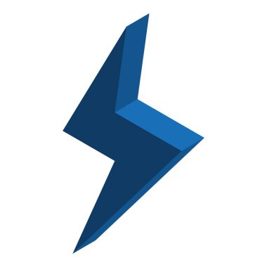 Mavi enerji cıvata simgesi, izometrik stil