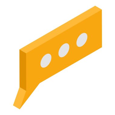 Sohbet balonu simgesinin, izometrik stili