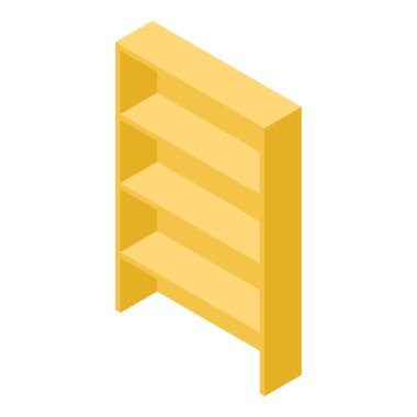 Sarı ahşap raf simgesi, biyometrik stil