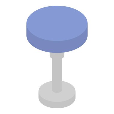 Yuvarlak sırtsız sandalye simgesi, biyometrik stil