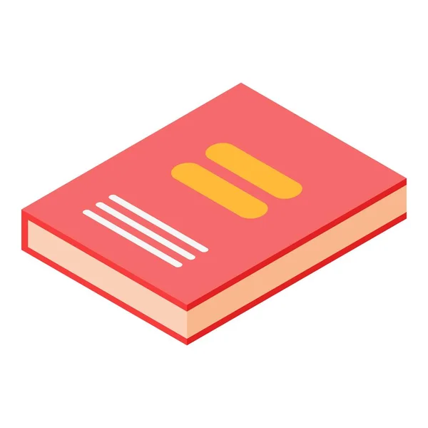 Icono de libro rojo, estilo isométrico — Archivo Imágenes Vectoriales