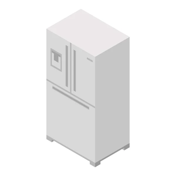 金属冷蔵庫アイコン、アイソメスタイル — ストックベクタ
