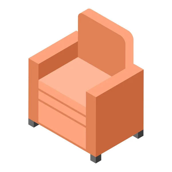 Икона красного кресла, изометрический стиль — стоковый вектор