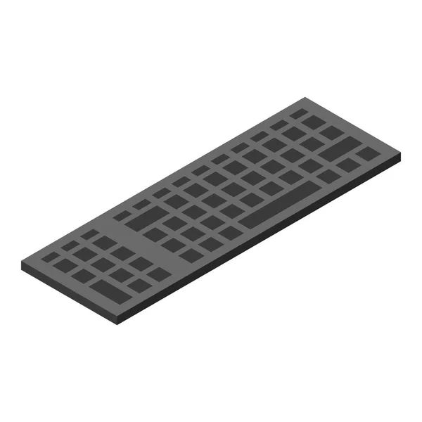 Teclado negro icono de la PC, estilo isométrico — Vector de stock