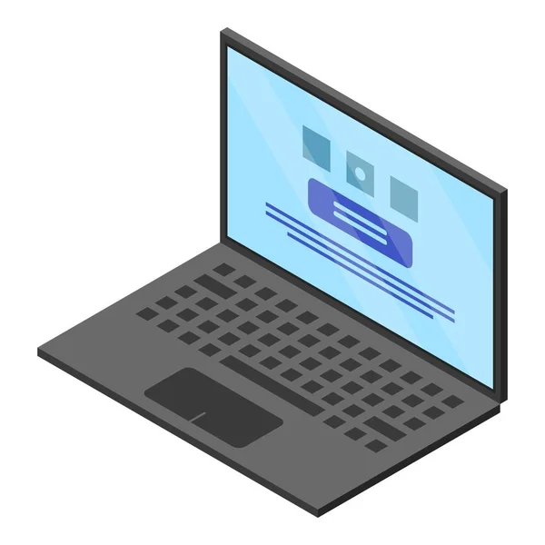 Business-Laptop-Ikone, isometrischer Stil — Stockvektor