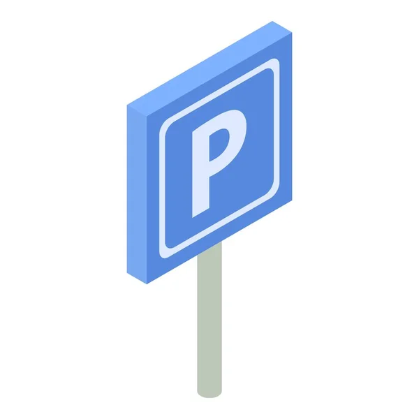 Знак дорожного знака парковки, изометрический стиль — стоковый вектор