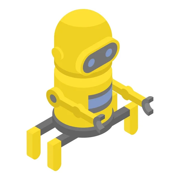 Sárga robot ikon, izometrikus stílus — Stock Vector