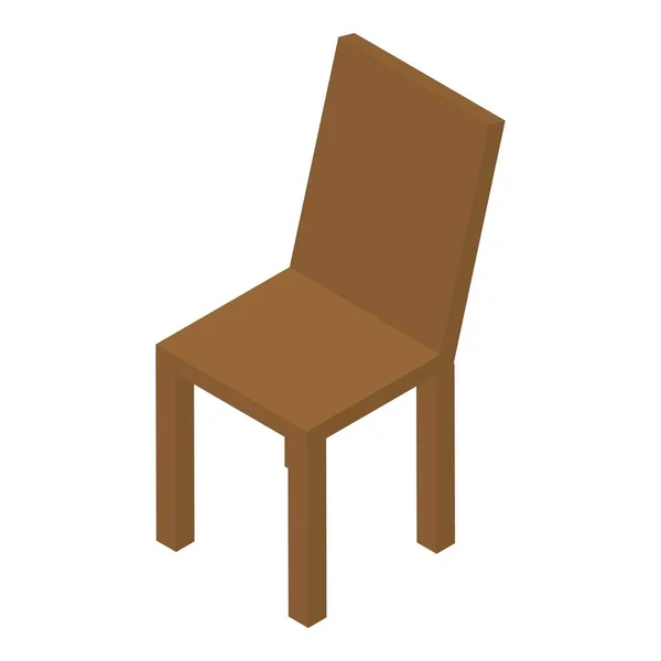 Іконка дерев'яного кухонного стільця, ізометричний стиль — стоковий вектор
