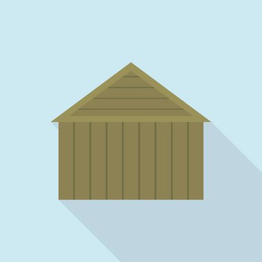 Farm wood warehouse icon, flat style clipart