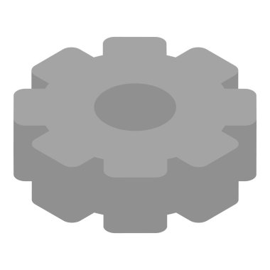 Metal dişli tekerlek simgesi, isometrik stil