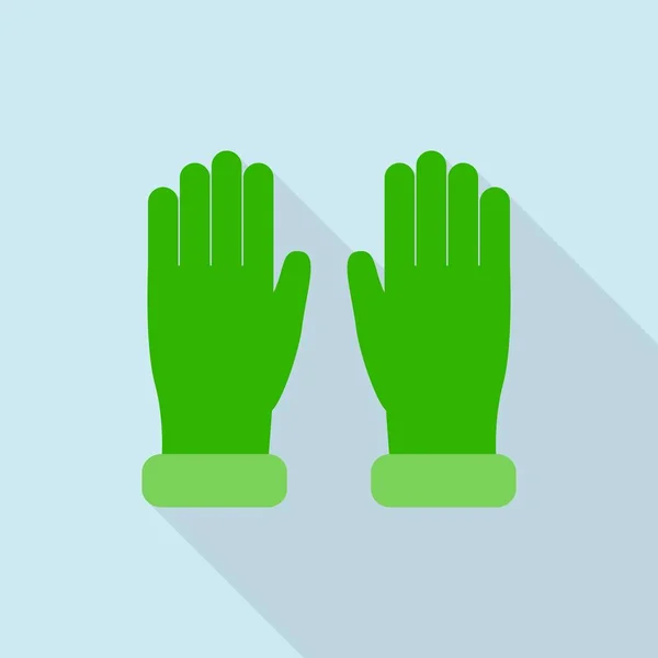 Boerderij handschoenen pictogram, vlakke stijl — Stockvector