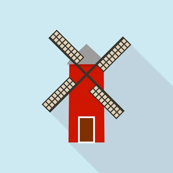 Windmühlensymbol, flacher Stil — Stockvektor