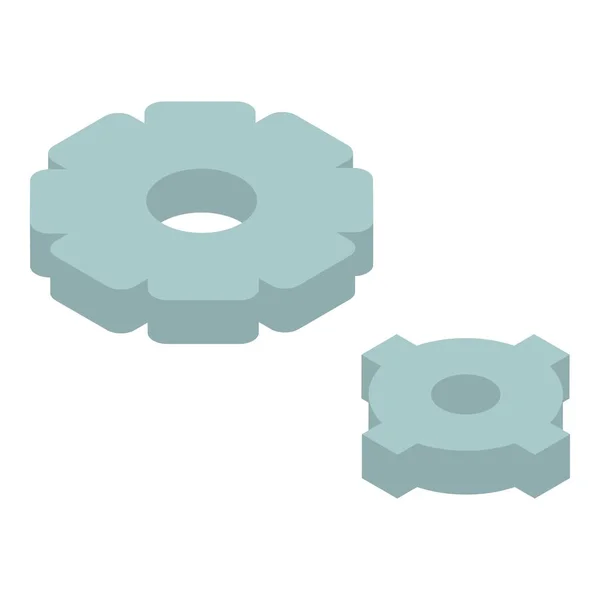 Icône roue dentée, style isométrique — Image vectorielle