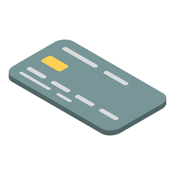 Svart kreditkort ikon, isometrisk stil — Stock vektor