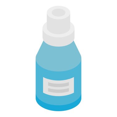 Mavi ilaç şişesi simgesi, izometrik stil