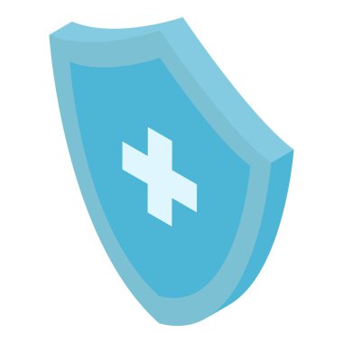 Tıbbi çapraz kalkan simgesi, izometrik biçim